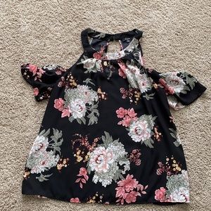Floral Open Shoulder Blouse